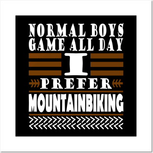 Mountain biking boys sport downhill gift men Posters and Art